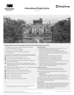 Royal Roads University International Study Centre Application Form
