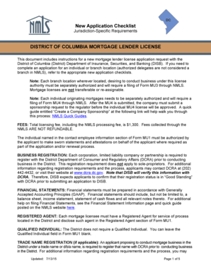 DISTRICT OF COLUMBIA MORTGAGE LENDER LICENSE - mortgage nationwidelicensingsystem