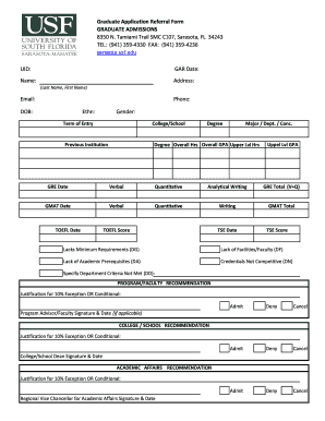 Graduate Application Referral Form