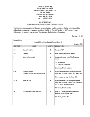 Nebraska Unemployment Tax & Wage Reporting Form