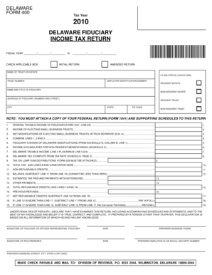 Delaware Fiduciary Income Tax Return