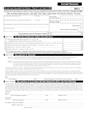 Oklahoma Form 511EF 2011