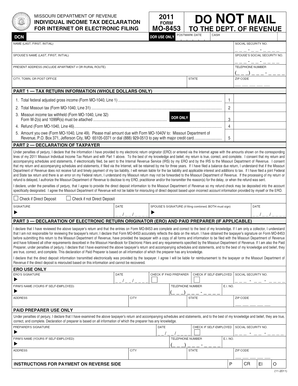 Missouri Individual Income Tax Declaration Form