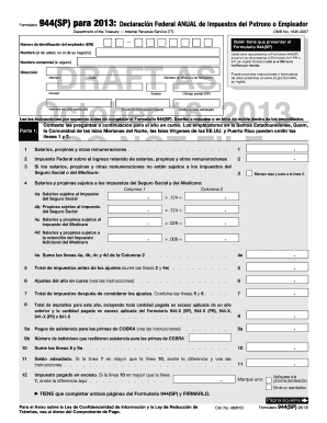 2012 Form 944(SP). Employer's Annual Federal Tax Return (Spanish Version) - irs