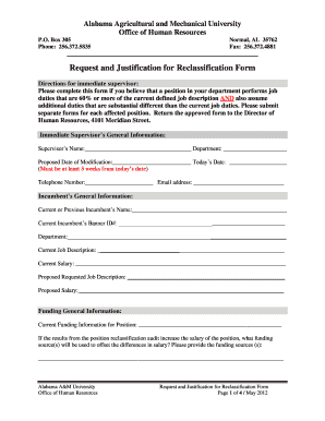 Office evaluation form - reclassification form