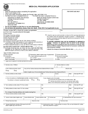 Medi-Cal Provider Application