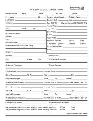 Patient Intake and Consent Form