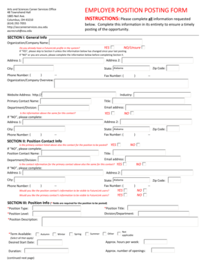 Employer Position Posting Form