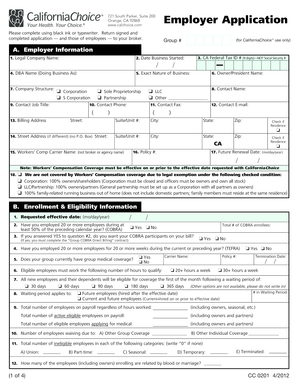 California Employer Application