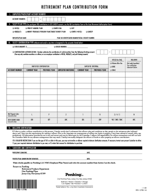 Retirement Plan Contribution Form