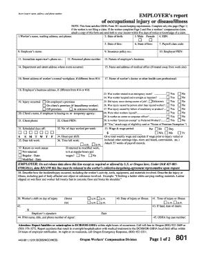 Oregon Workers' Compensation Injury Report