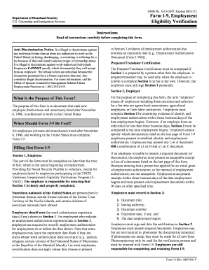 USCIS Form I-9 Employment Eligibility Verification