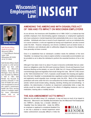 ADA Amendment Act Impact on Wisconsin Employers