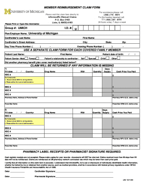 Member Reimbursement Claim Form