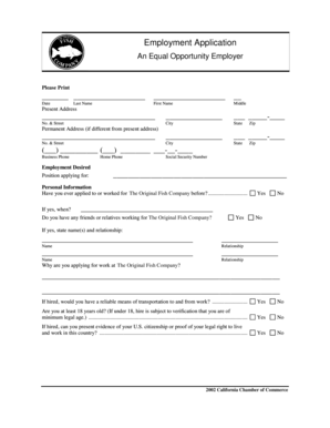 Employment Application Form