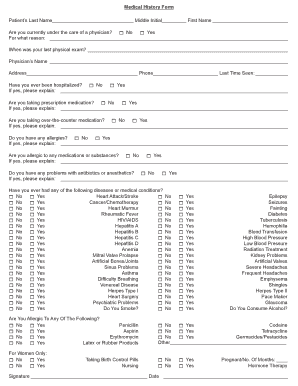 Medical History Form