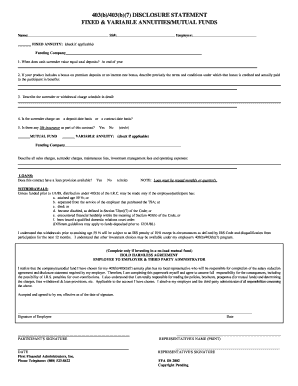 403(b) Disclosure Statement