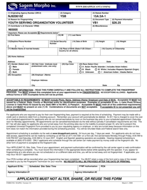 New Jersey Volunteer Fingerprint Form