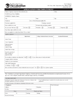 Employment Application Form
