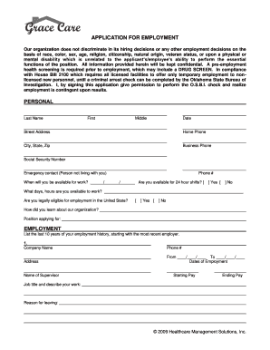 Employment Application Form