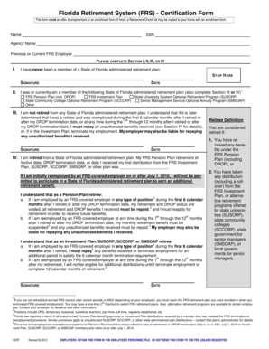Florida Retirement System Certification Form