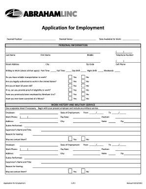 Application for Employment