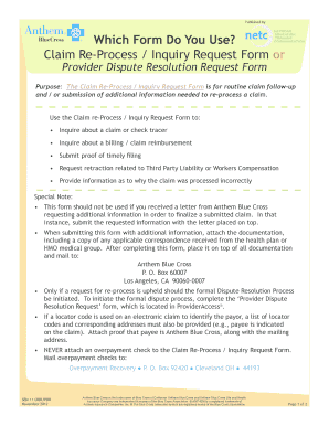 claim re process inquiry request form