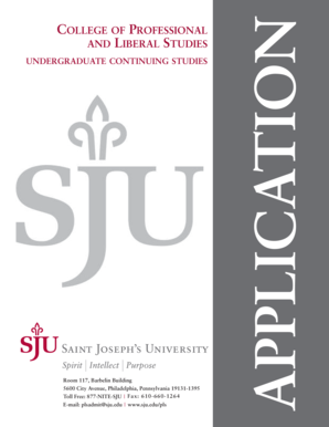 Saint Joseph's University Application Form