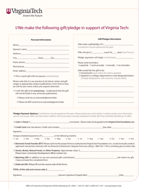 Virginia Tech Donation Form