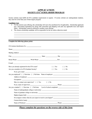 CFA Scholarship Application Form