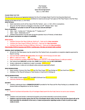 festival space rental agreement form