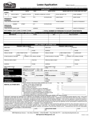 Lease Application Form