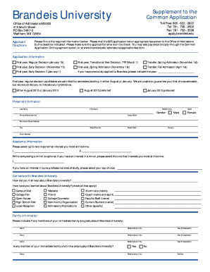 Brandeis University Application Supplement