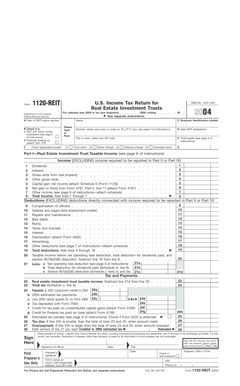 Form 1120-REIT US Income Tax Return for Real Estate Investment Trusts