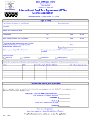Rhode Island IFTA License Application