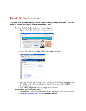Federal 1040 Amend Instructions