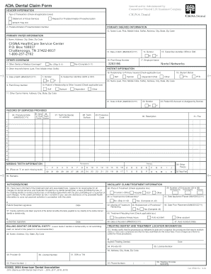 ADA Dental Claim Form