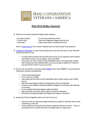 POST 9/11 GI BILL CHECKLIST - media iava