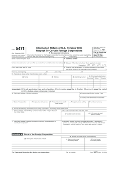 Form 5471 Information Return
