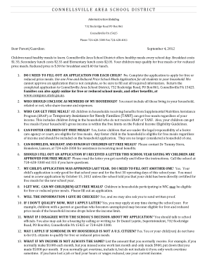 Free and Reduced Price School Meals Application