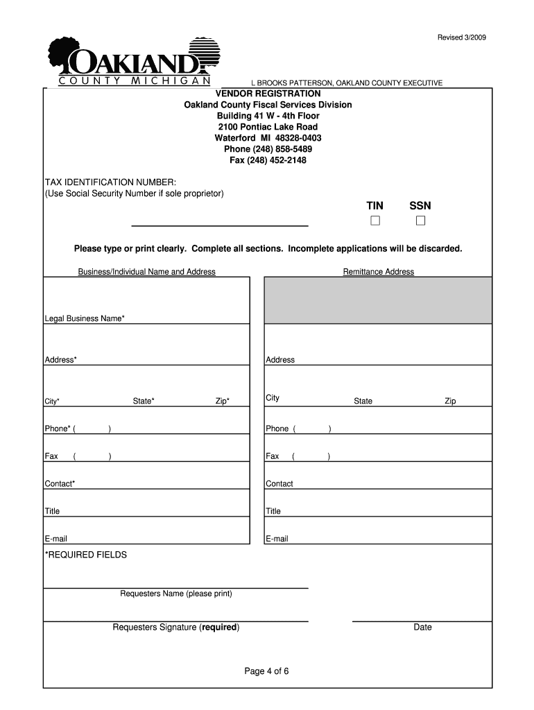 Form W-9 (Rev October 2007) - Oakland County Preview on Page 1