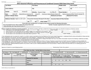 Influenza Vaccination Consent Form
