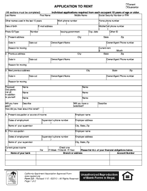 California Rental Application