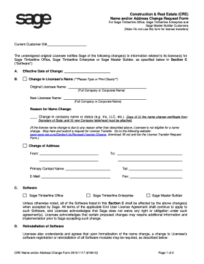 Name and/or Address Change Request Form - Sage