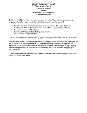 Rental Application Form