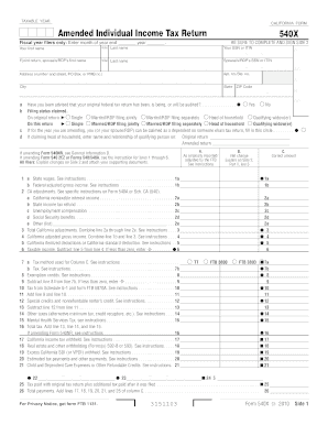 California Form 540X