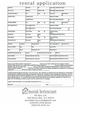 Rental Application Form