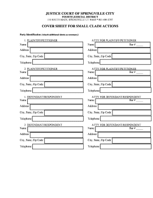 Utah Small Claims Counter Affidavit and Summons