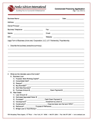 Commercial Financing Application Form