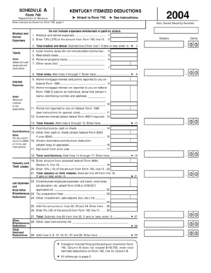 Kentucky Itemized Deductions Form 740